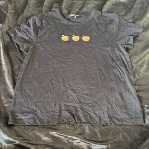 Black Tee with Yellow Banana Graphic